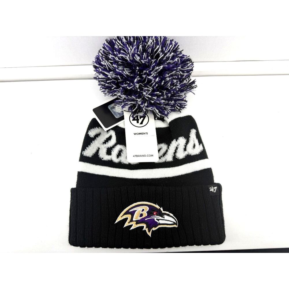 '47 Women's Baltimore Ravens Black Spirited Cuffed Knit Beanie